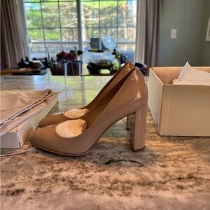 M. Gemi Lustro 90mm - classic nude pumps with block heel